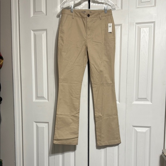 Old Navy high rise flare adjustable waist khaki pants size 4 NWT - Picture 1 of 14